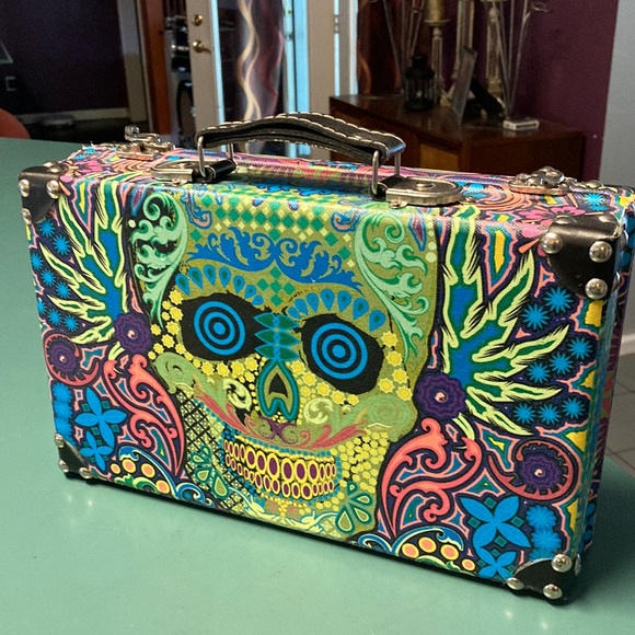 Handbags - Painted skull box purse